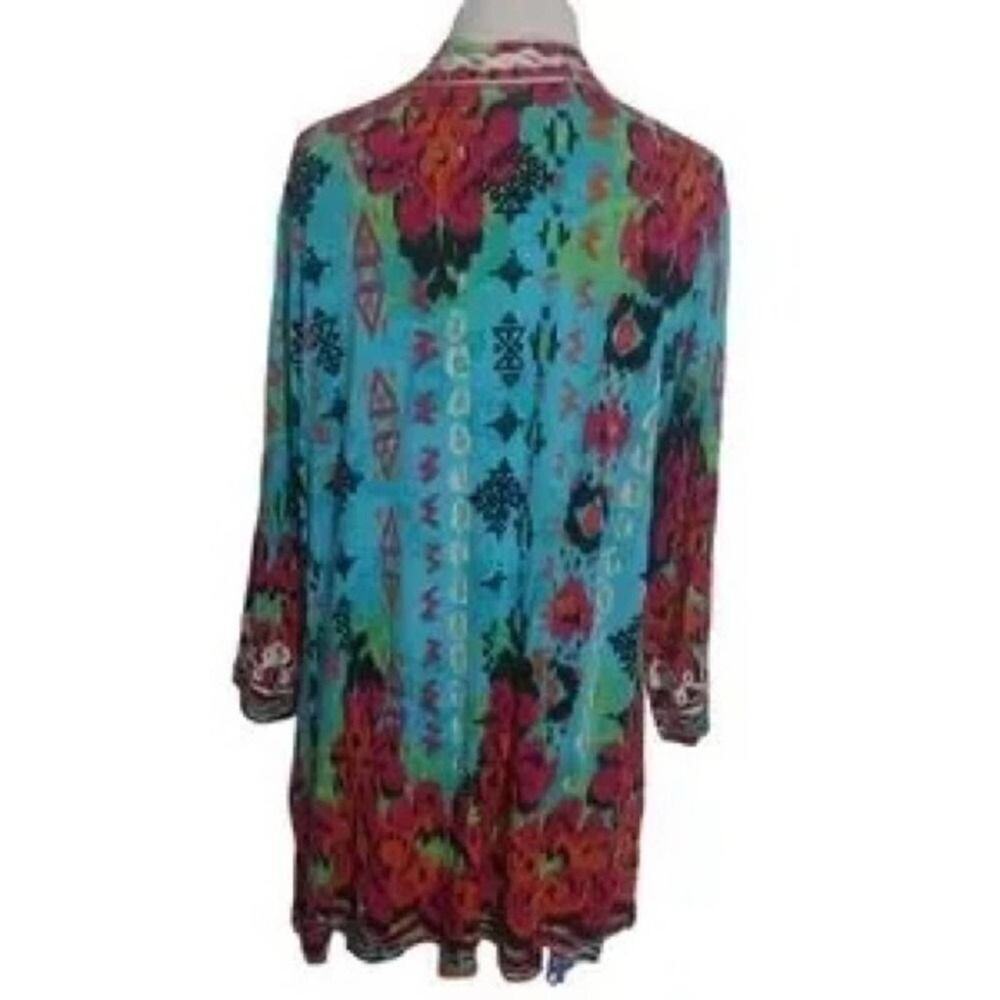 Multiples Boho Soutache Embroidered V-Neck Tunic Top - Picture 3 of 8